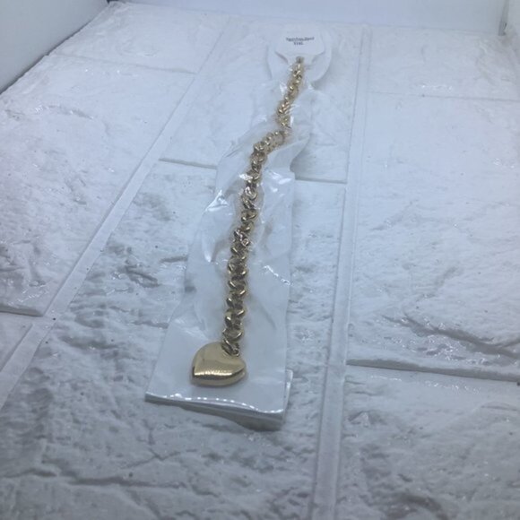 316L Stainless Steel Heart‎ Bracelet Women’s Gold Tone - Picture 2 of 5